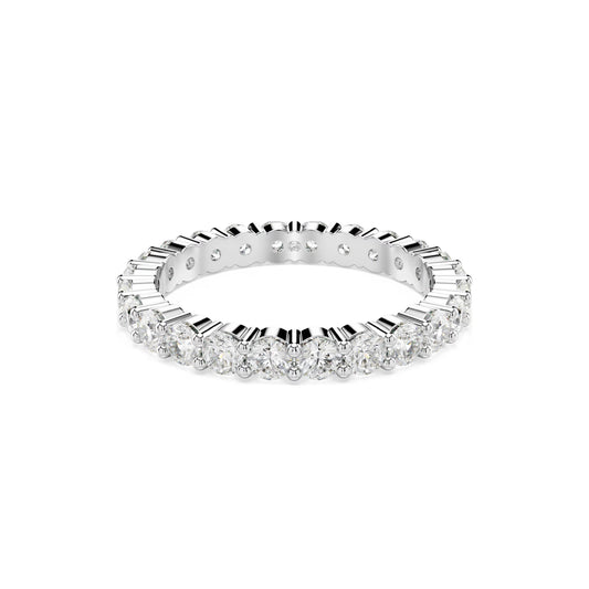 Anello donna tuttogiro Swarovski rodiato con cristalli bianchi 15