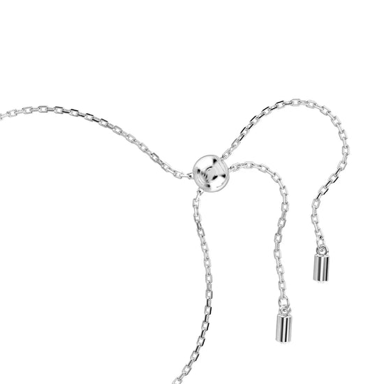 Bracciale tennis donna Swarovski rodiato e cristalli e perle REGOLABILE