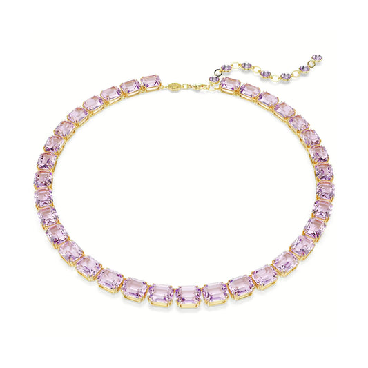 Collana girocollo donna Swarovski dorato e cristalli viola MISURA UNICA