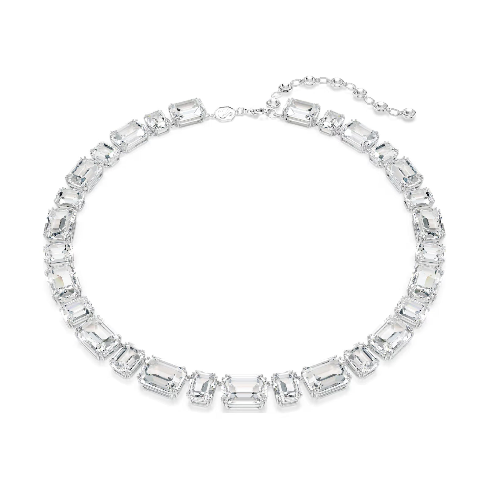 Collana tennis da donna Swarovski rodiato e cristalli bianchi MISURA UNICA
