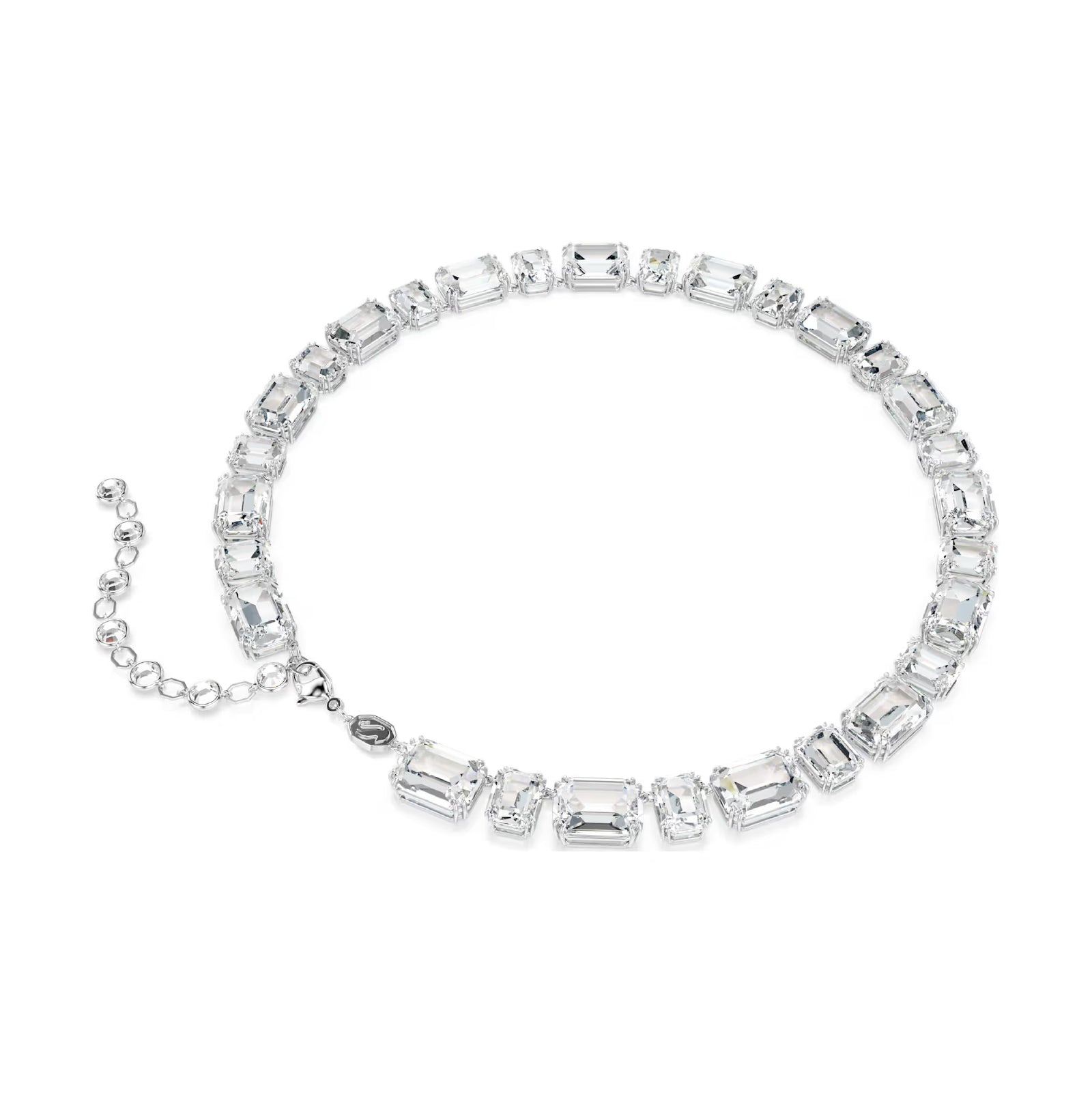 Collana tennis da donna Swarovski rodiato e cristalli bianchi MISURA UNICA