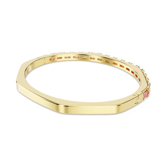 Bracciale rigido donna Swarovski dorato e cristalli rosato 17 cm