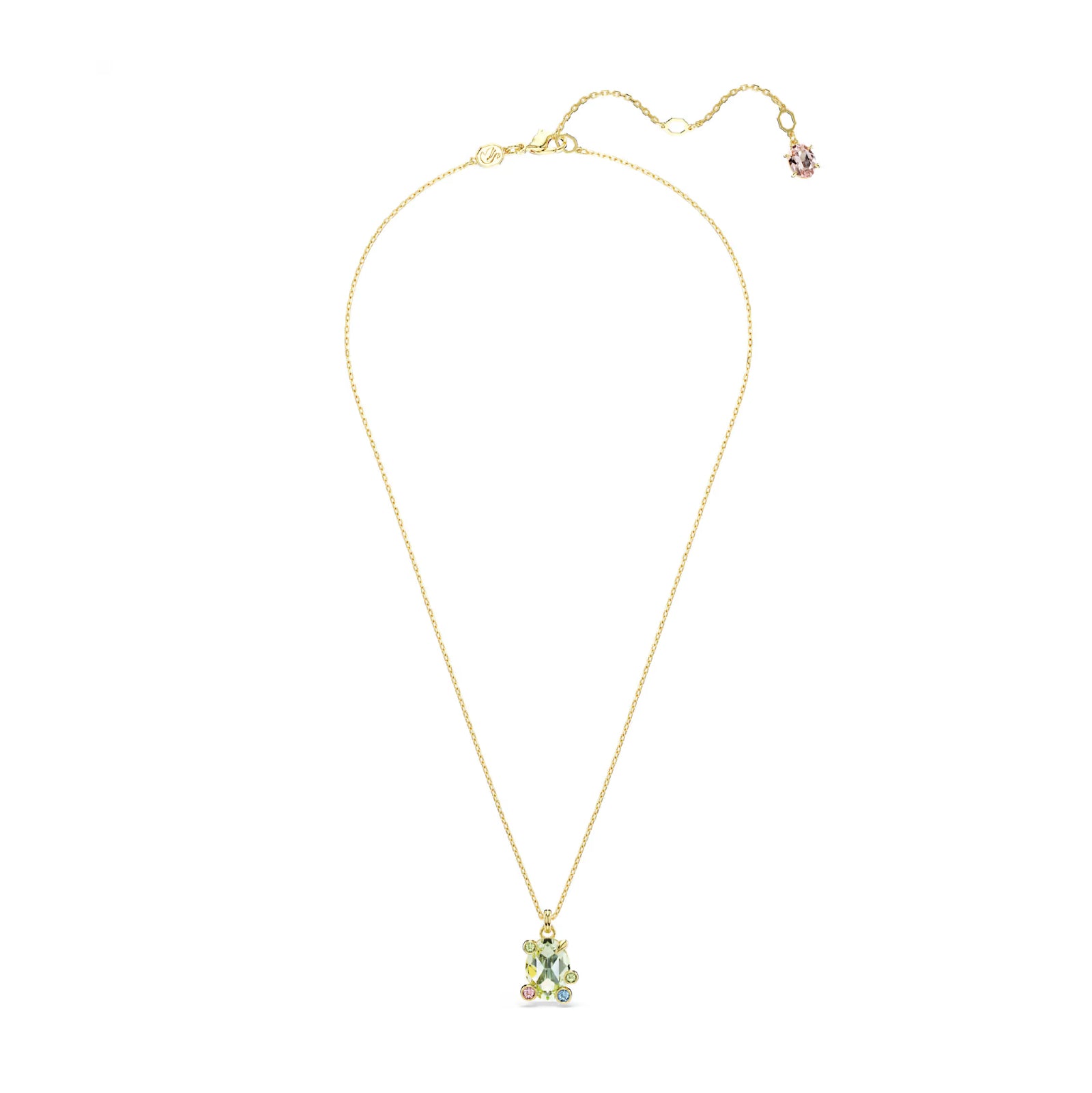 Collana girocollo Swarovski dorato con cristalli colorati MISURA UNICA