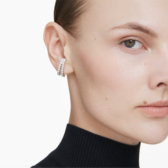 Orecchini da donna Swarovski rodiato con cristalli bianchi MISURA UNICA