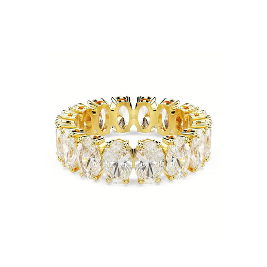Anello donna tuttogiro Swarovski dorato e cristalli bianchi 15