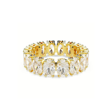Anello donna tuttogiro Swarovski dorato e cristalli bianchi 15