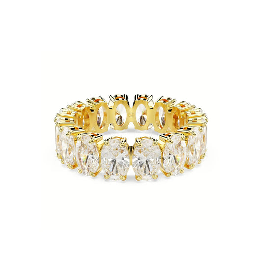 Anello donna tuttogiro Swarovski dorato e cristalli bianchi 15