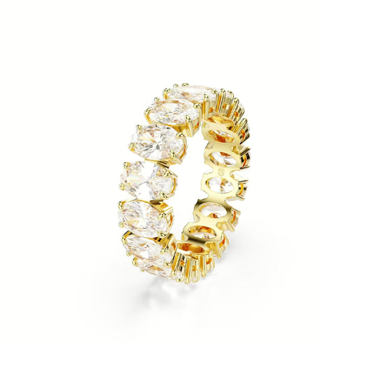Anello donna tuttogiro Swarovski dorato e cristalli bianchi 15