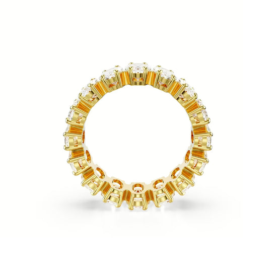 Anello donna tuttogiro Swarovski dorato e cristalli bianchi 15