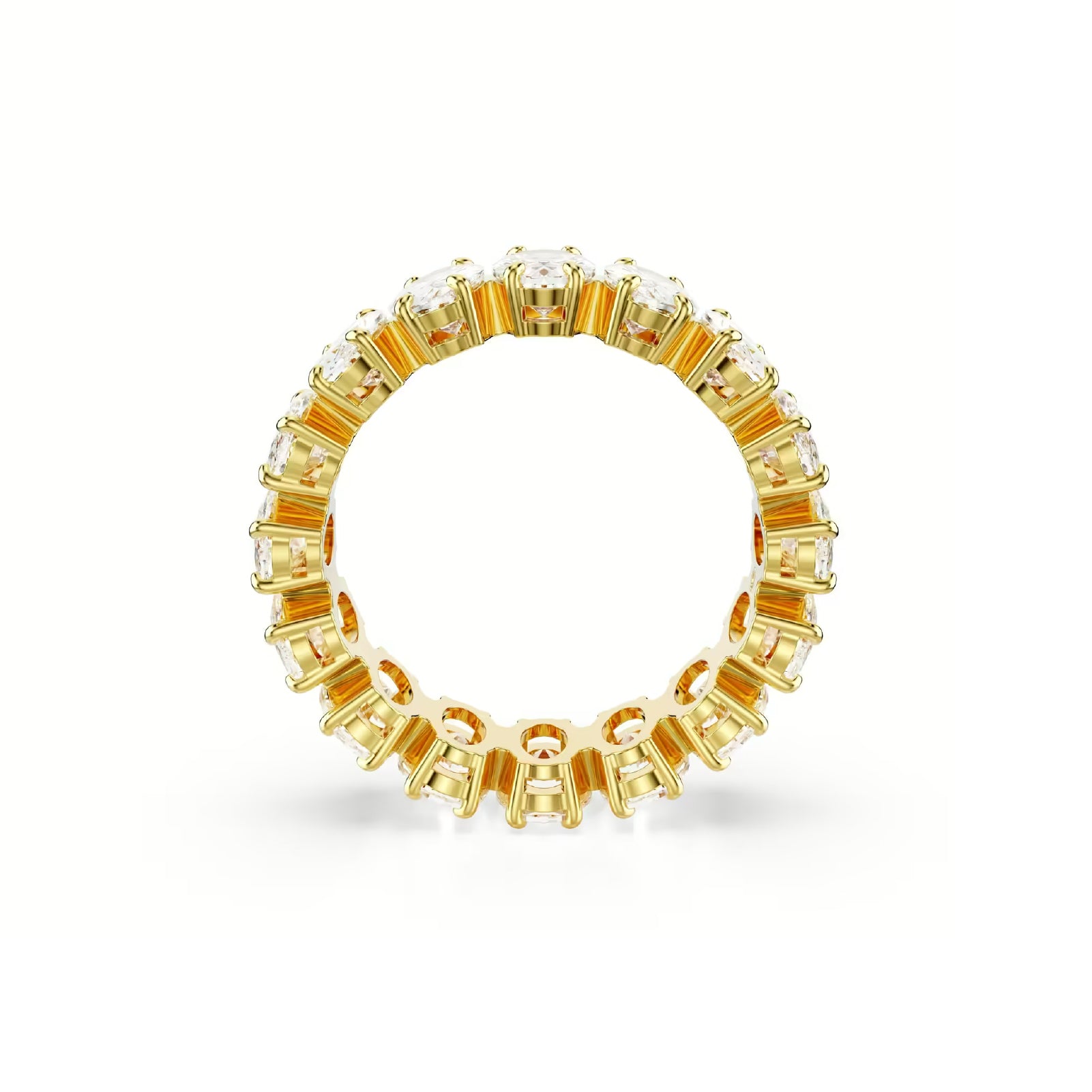 Anello donna tuttogiro Swarovski dorato e cristalli bianchi 15