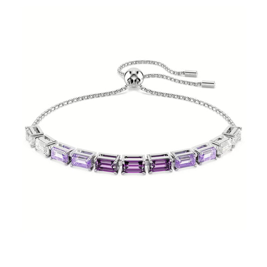 Bracciale tennis donna Swarovski dorato e cristalli violacei REGOLABILE