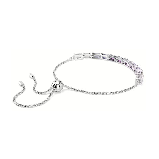 Bracciale tennis donna Swarovski dorato e cristalli violacei REGOLABILE
