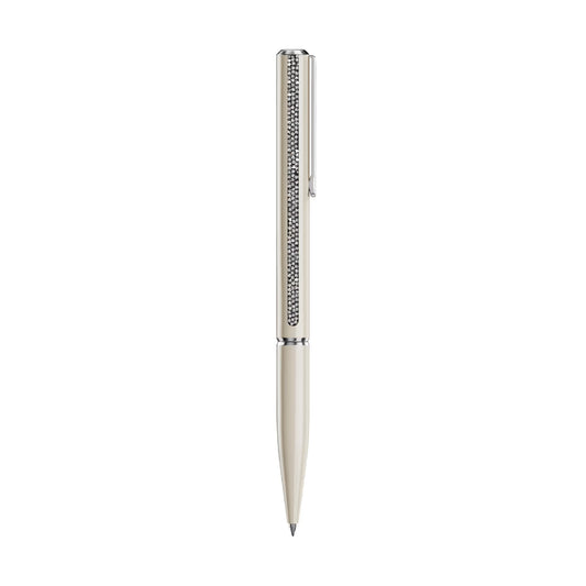 Penna a sfera Swarovski laccata beige con cristalli ai lati MISURA UNICA