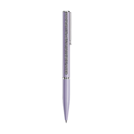 Penna a sfera Swarovski laccata viola con cristalli ai lati MISURA UNICA