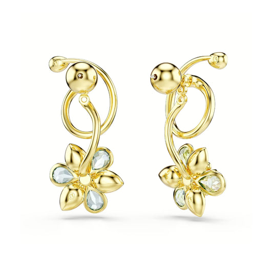 Orecchini Swarovski design asimmetrico con fiore e cristalli