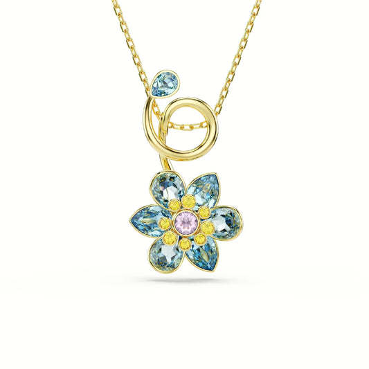 Collana Swarovski design asimmetrico con fiore e cristalli