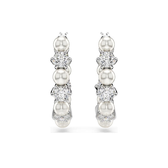 Orecchini da donna Swarovski rodiato con cristalli e perle MISURA UNICA