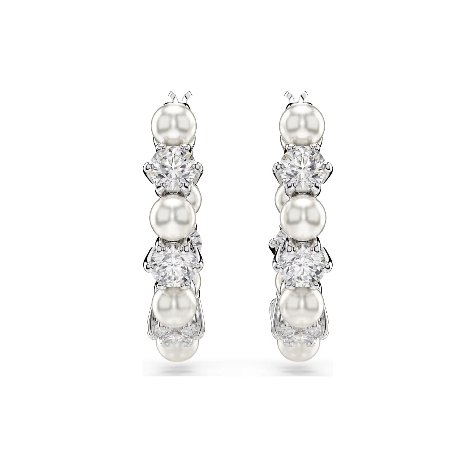 Orecchini da donna Swarovski rodiato con cristalli e perle MISURA UNICA