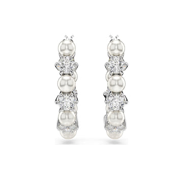 Orecchini da donna Swarovski rodiato con cristalli e perle MISURA UNICA