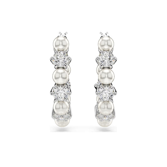Orecchini da donna Swarovski rodiato con cristalli e perle MISURA UNICA
