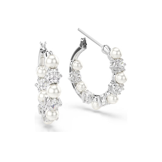 Orecchini da donna Swarovski rodiato con cristalli e perle MISURA UNICA