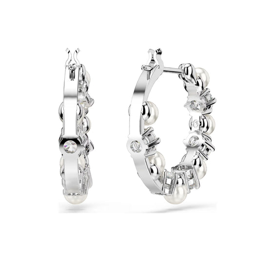 Orecchini da donna Swarovski rodiato con cristalli e perle MISURA UNICA