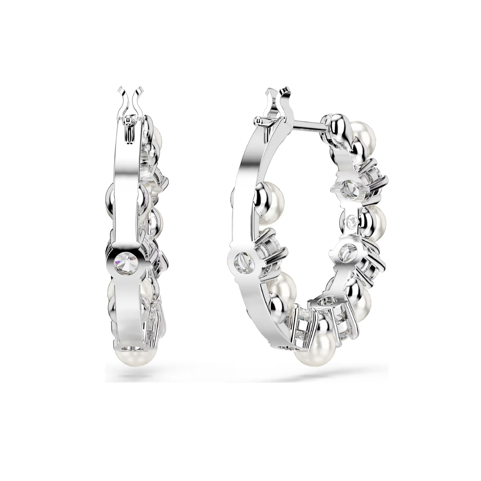 Orecchini da donna Swarovski rodiato con cristalli e perle MISURA UNICA