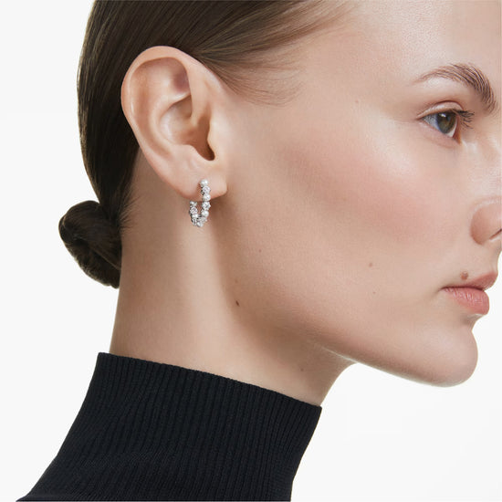 Orecchini da donna Swarovski rodiato con cristalli e perle MISURA UNICA