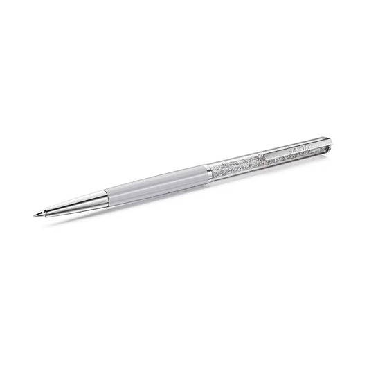 Penna a sfera Swarovski laccata di grigio con cristalli MISURA UNICA
