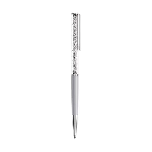 Penna a sfera Swarovski laccata di grigio con cristalli MISURA UNICA