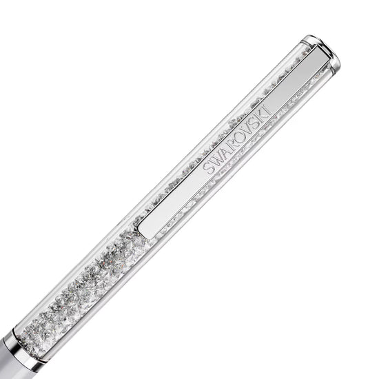 Penna a sfera Swarovski laccata di grigio con cristalli MISURA UNICA
