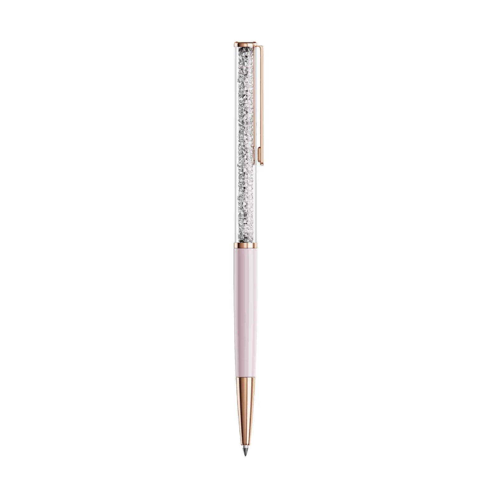 Penna a sfera Swarovski laccata di oro rosa con cristalli MISURA UNICA