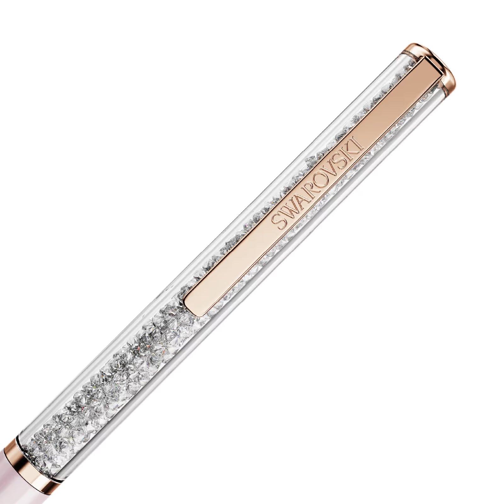 Penna a sfera Swarovski laccata di oro rosa con cristalli MISURA UNICA