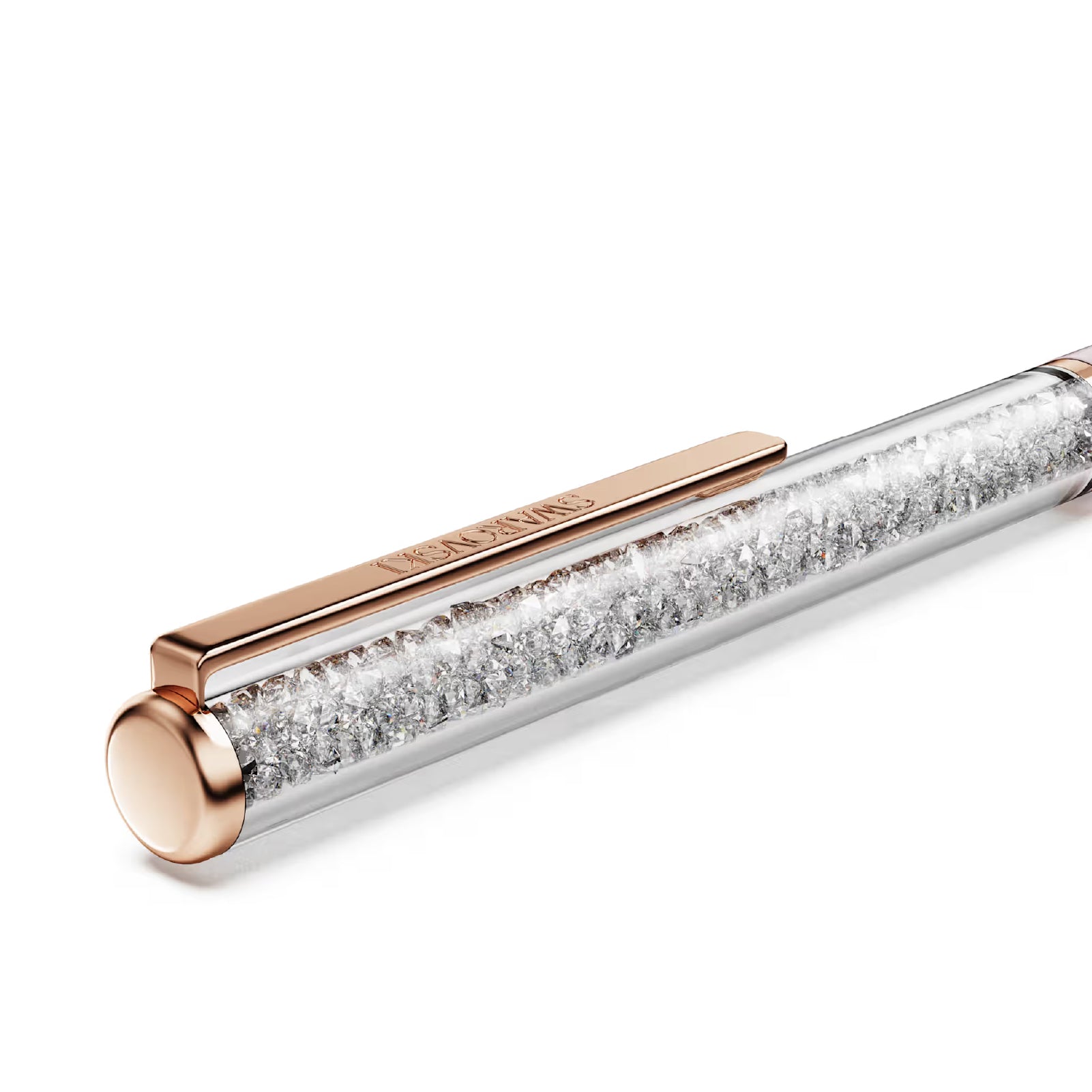 Penna a sfera Swarovski laccata di oro rosa con cristalli MISURA UNICA