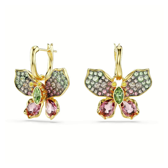 Orecchini pendenti Swarovski a forma di farfalle con cristalli
