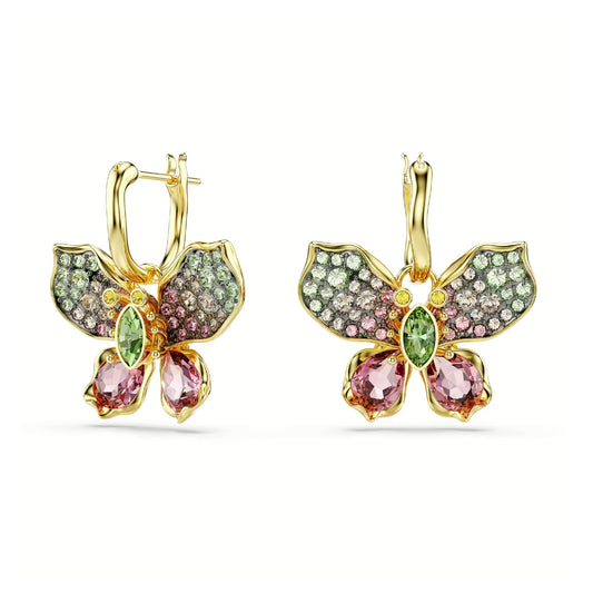 Orecchini pendenti Swarovski a forma di farfalle con cristalli