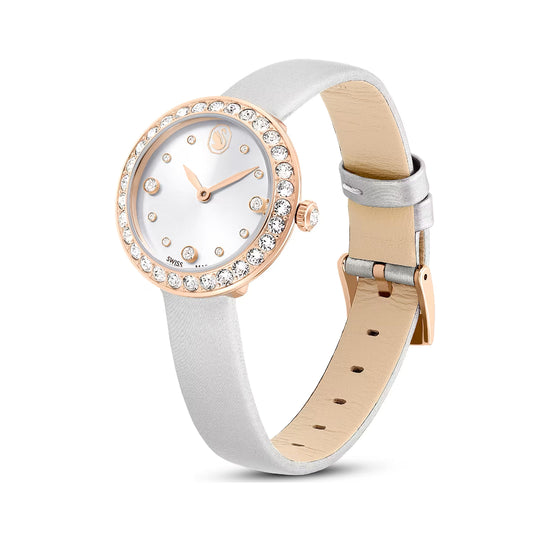 Orologio solo tempo Swarovski acciaio e pelle con cristalli MISURA UNICA