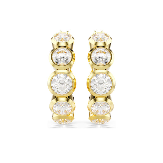Orecchini a cerchio da donna Swarovski dorato con cristalli MISURA UNICA