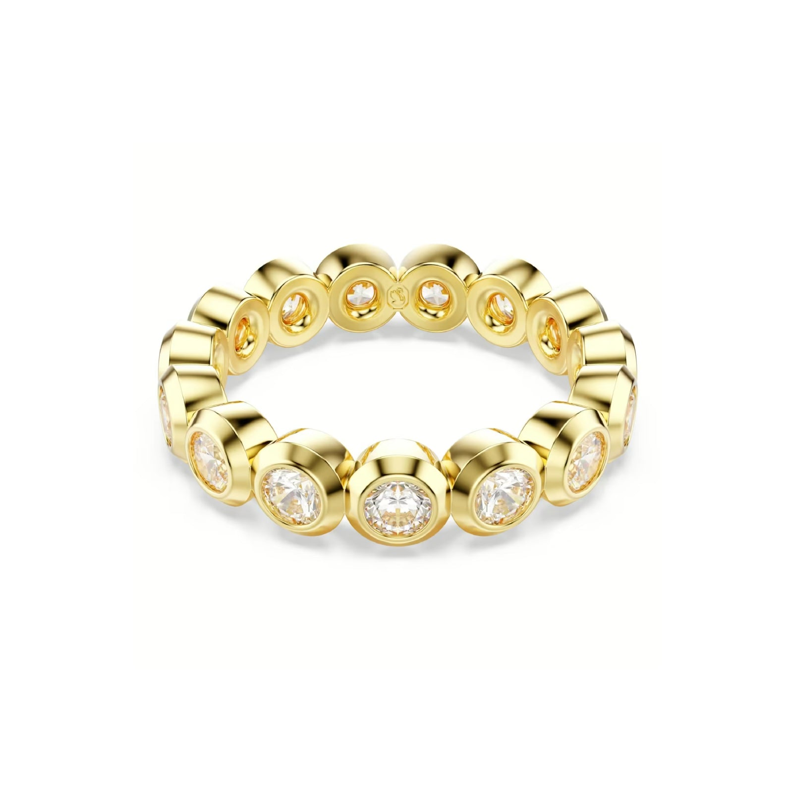 Anello donna tuttogiro Swarovski dorato con cristalli piccoli