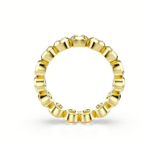 Anello donna tuttogiro Swarovski dorato con cristalli piccoli