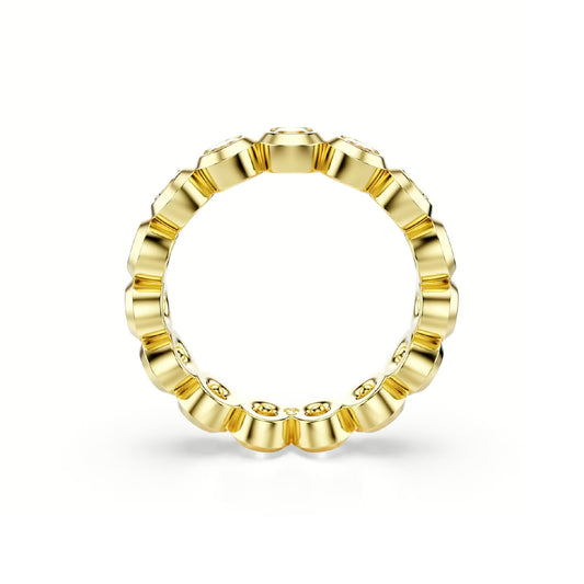 Anello donna tuttogiro Swarovski dorato con cristalli piccoli