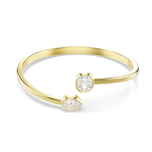Bracciale rigido donna Swarovski dorato con cristalli finali M 58,00 mm x 47,00 mm