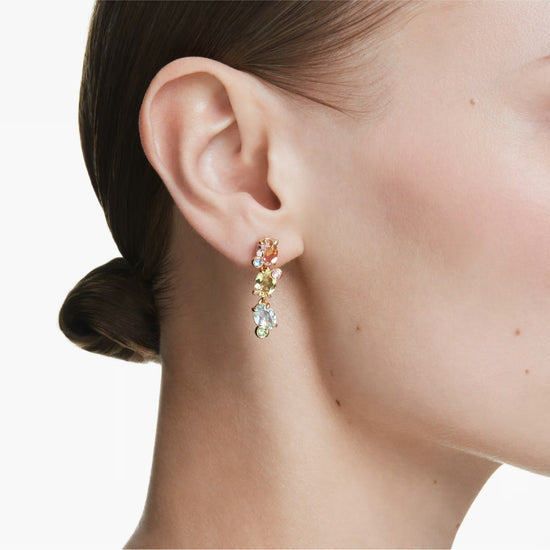 Orecchini pendenti da donna Swarovski dorato con cristalli MISURA UNICA