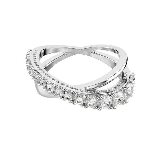 Anello Swarovski Hyperbola con due fasce e cristalli cry 15