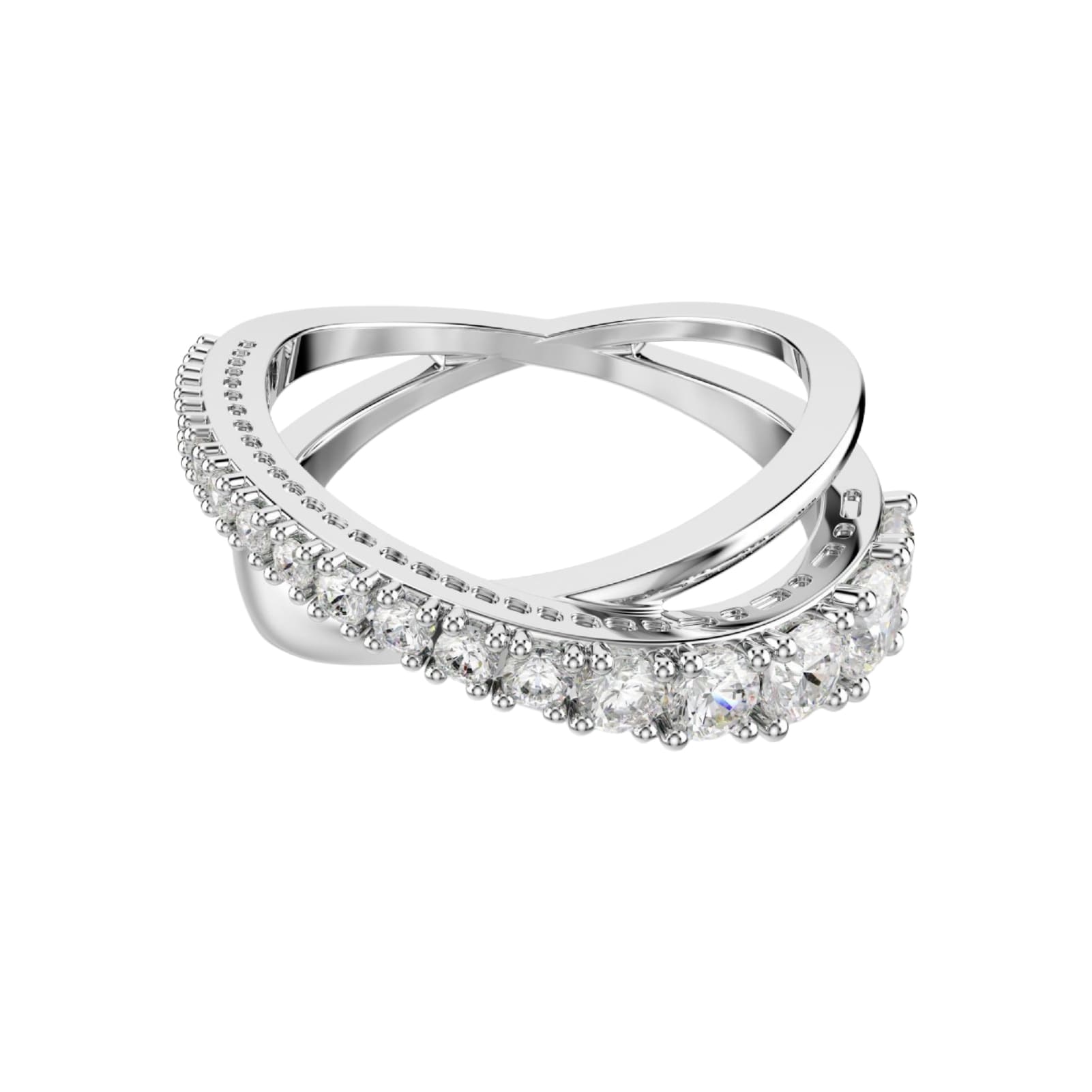 Anello Swarovski Hyperbola con due fasce e cristalli cry 15