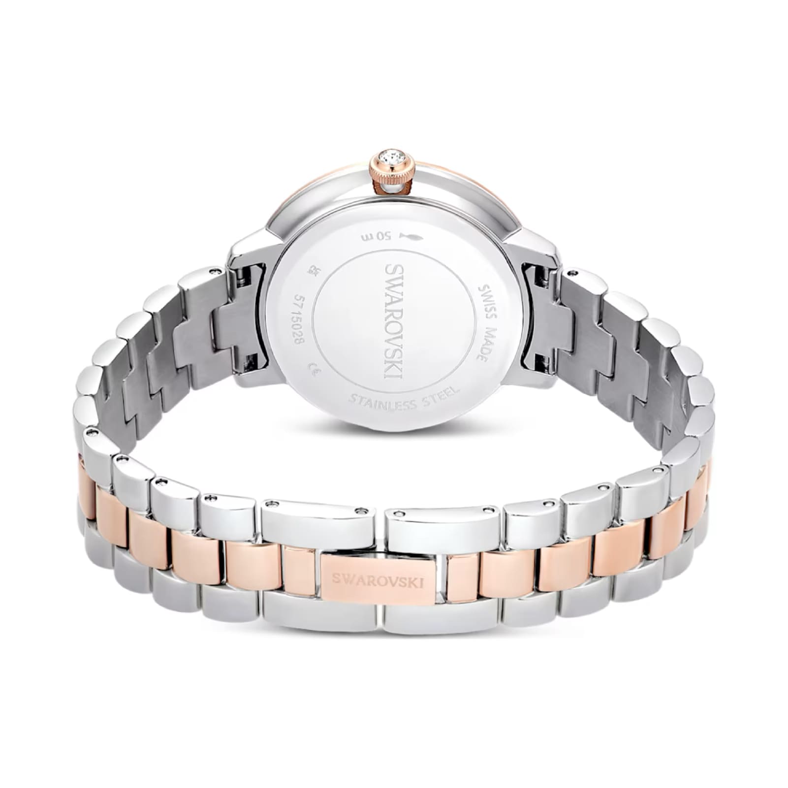 Orologio solotempo Swarovski rodiato e rosé con cristalli MISURA UNICA