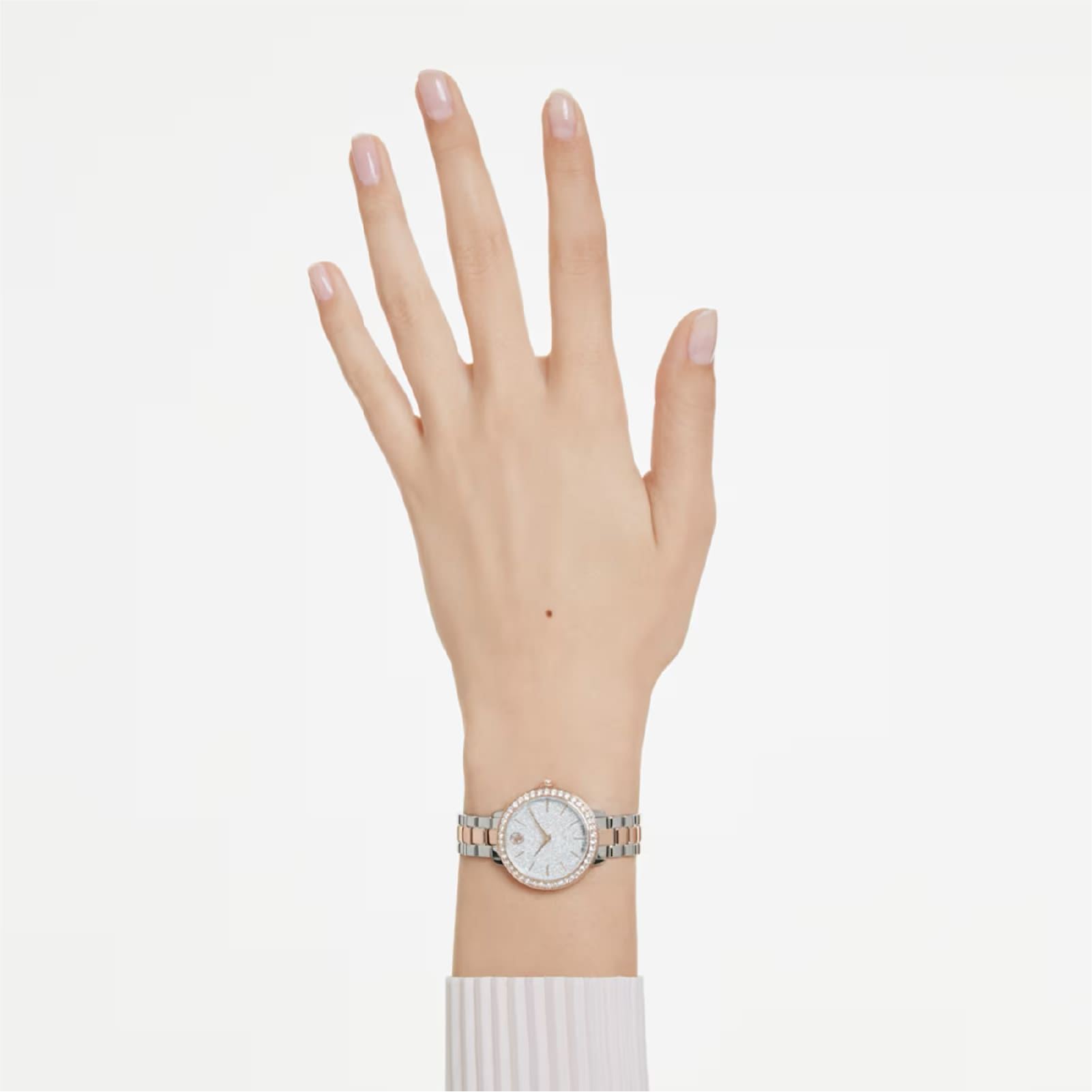 Orologio solotempo Swarovski rodiato e rosé con cristalli MISURA UNICA
