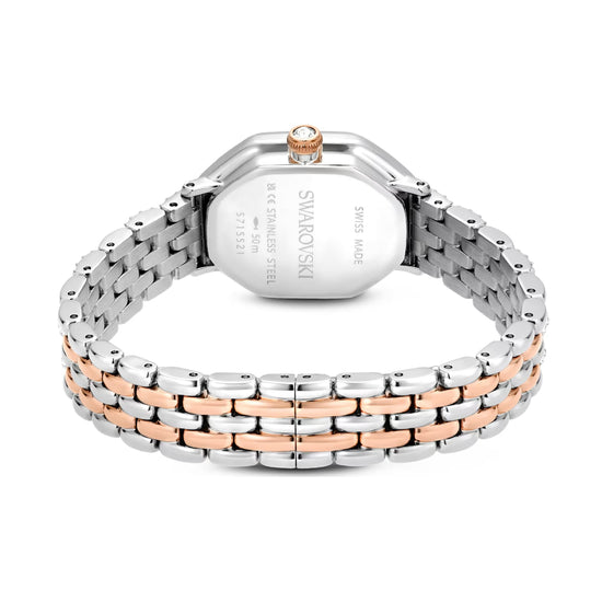 Orologio Swarovski ottagonale rodiato e rosé con cristalli MISURA UNICA