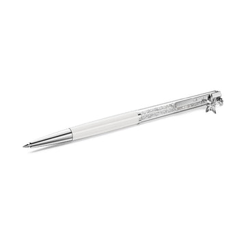 Penna a sfera da donna Swarovski laccato bianco e cromato