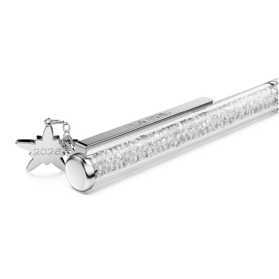 Penna a sfera da donna Swarovski laccato bianco e cromato